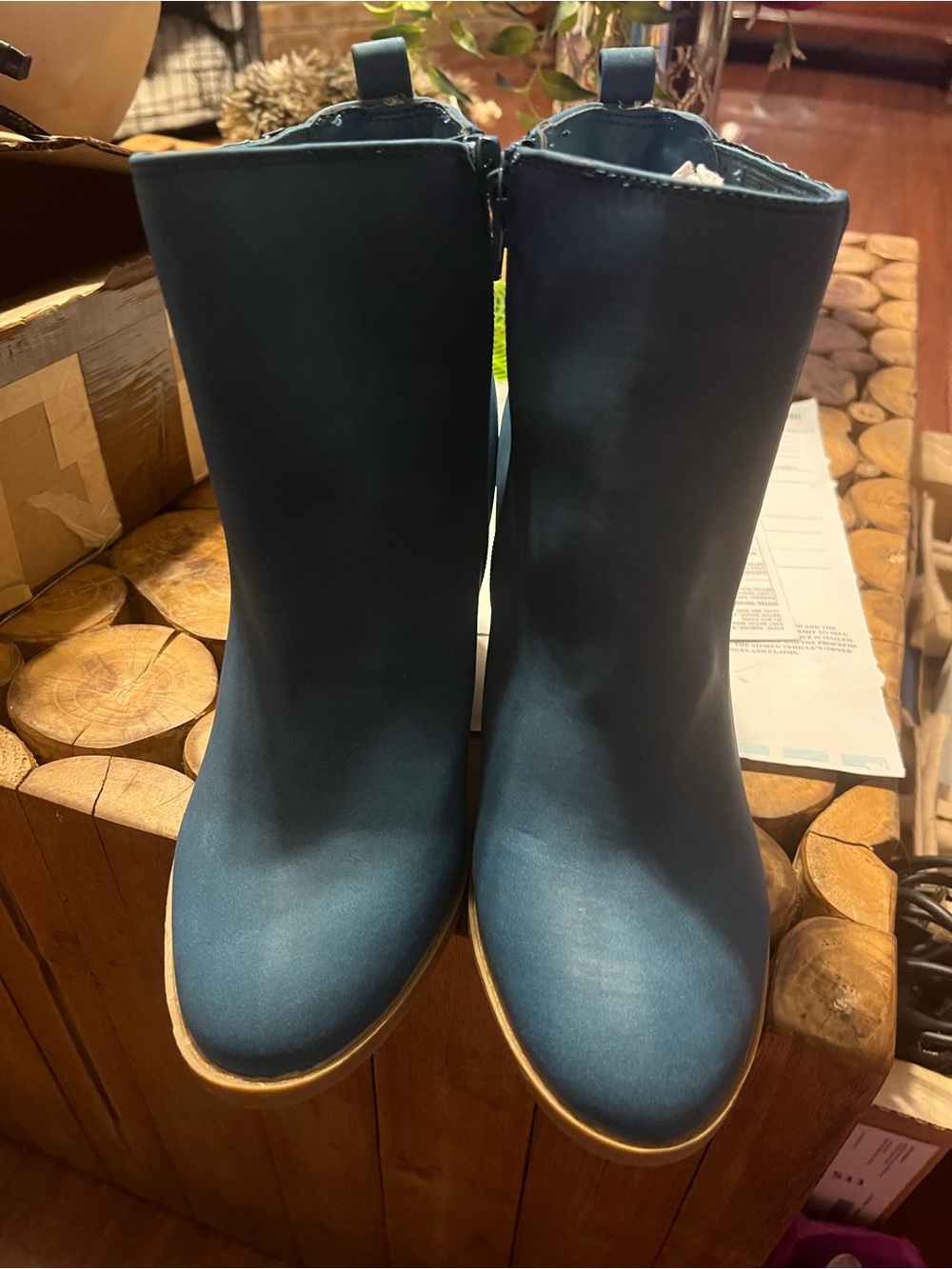 Serra Teal Ankle Booties with Side Zip